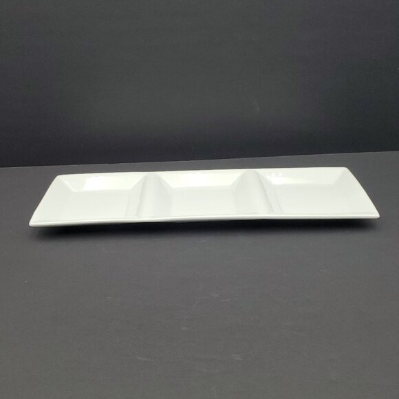 Williams Sonoma Marketplace White Divided Appetizer Tray Relish Serving Dish - Picture 5 of 6